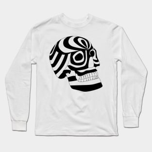 tribal aztec skull ecopop Long Sleeve T-Shirt